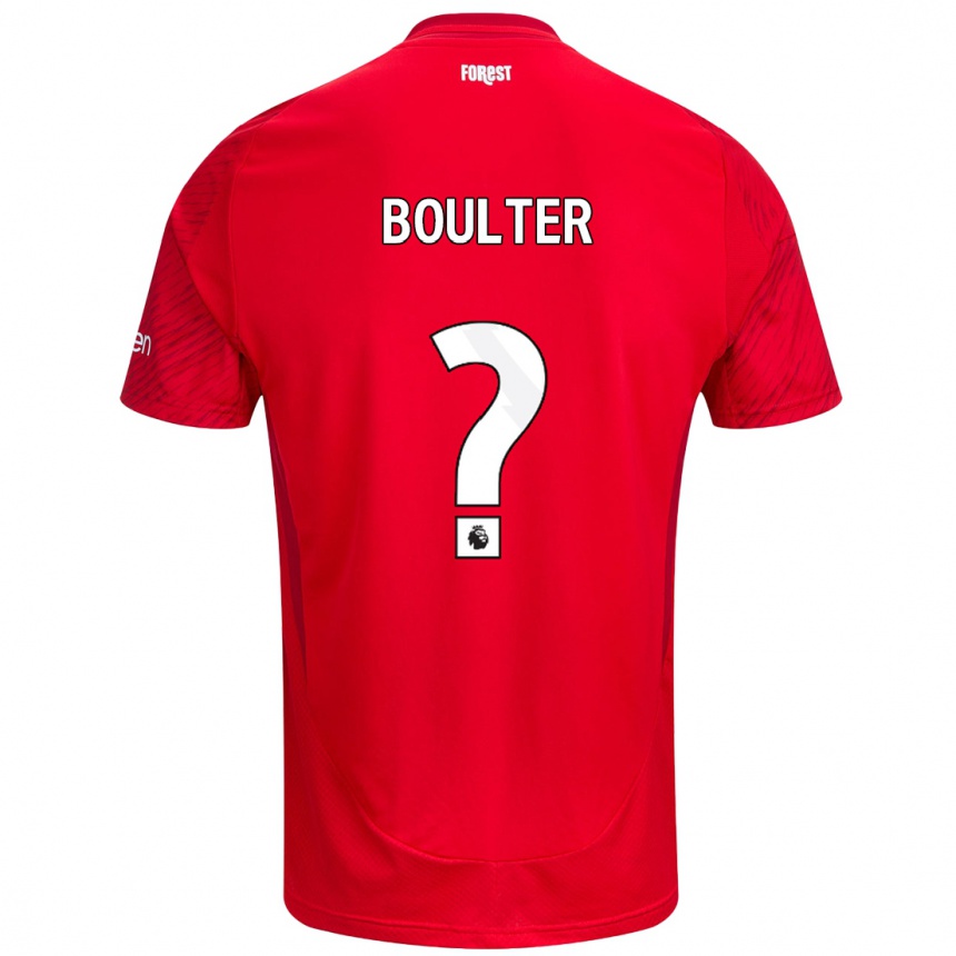 Vaikiškas Evan Boulter #0 Raudona Balta Namų Marškinėliai 2024/25 T-Shirt