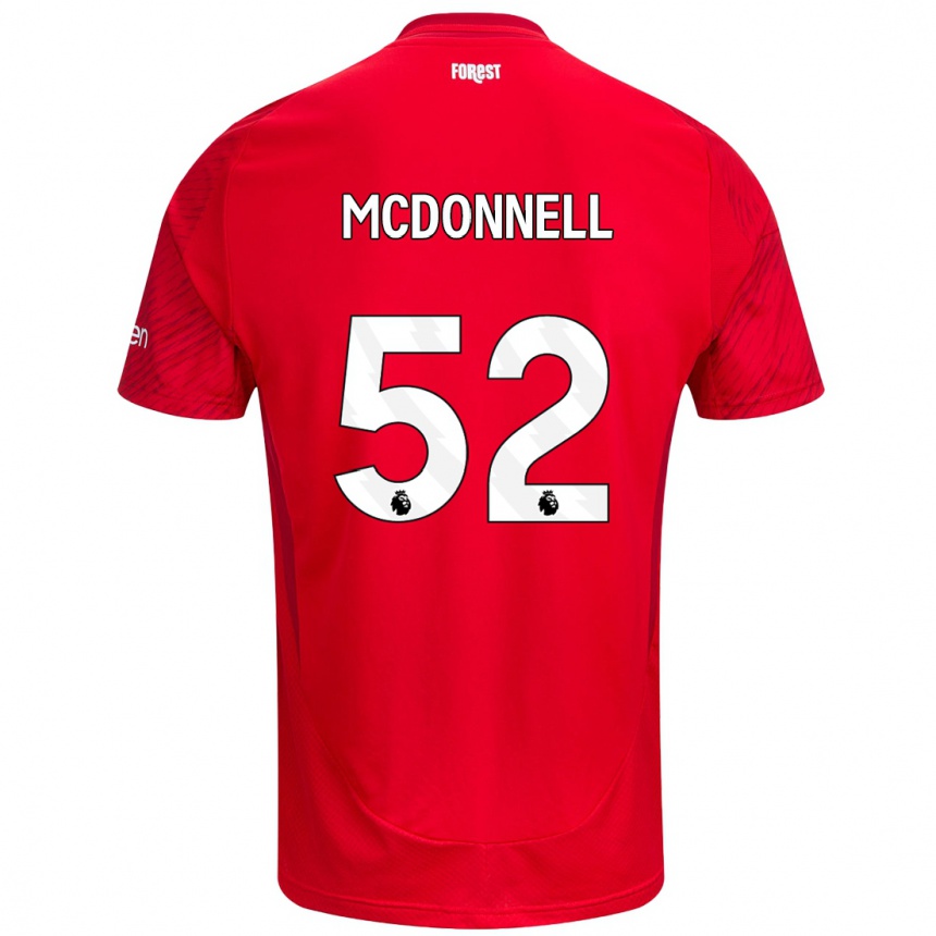 Vaikiškas Jamie Mcdonnell #52 Raudona Balta Namų Marškinėliai 2024/25 T-Shirt