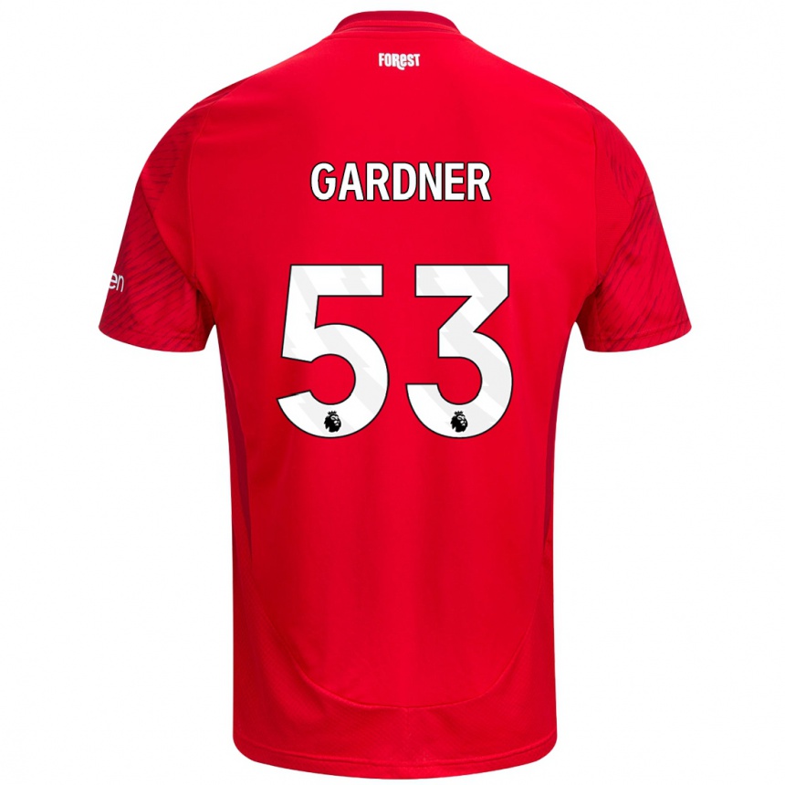 Vaikiškas Joe Gardner #53 Raudona Balta Namų Marškinėliai 2024/25 T-Shirt