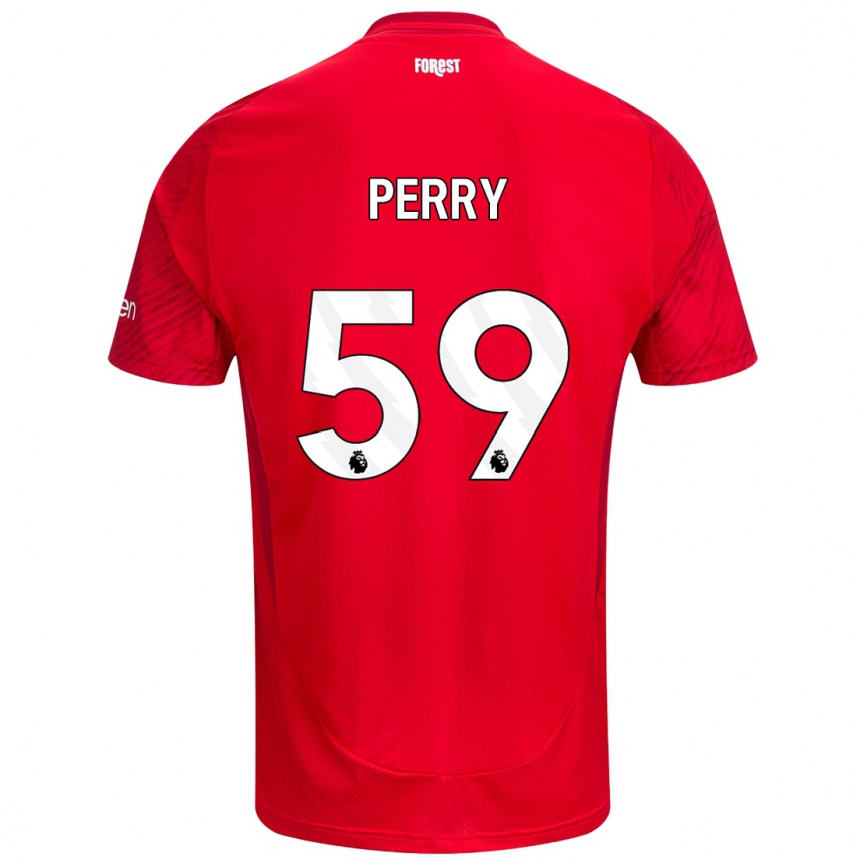 Vaikiškas Ben Perry #59 Raudona Balta Namų Marškinėliai 2024/25 T-Shirt