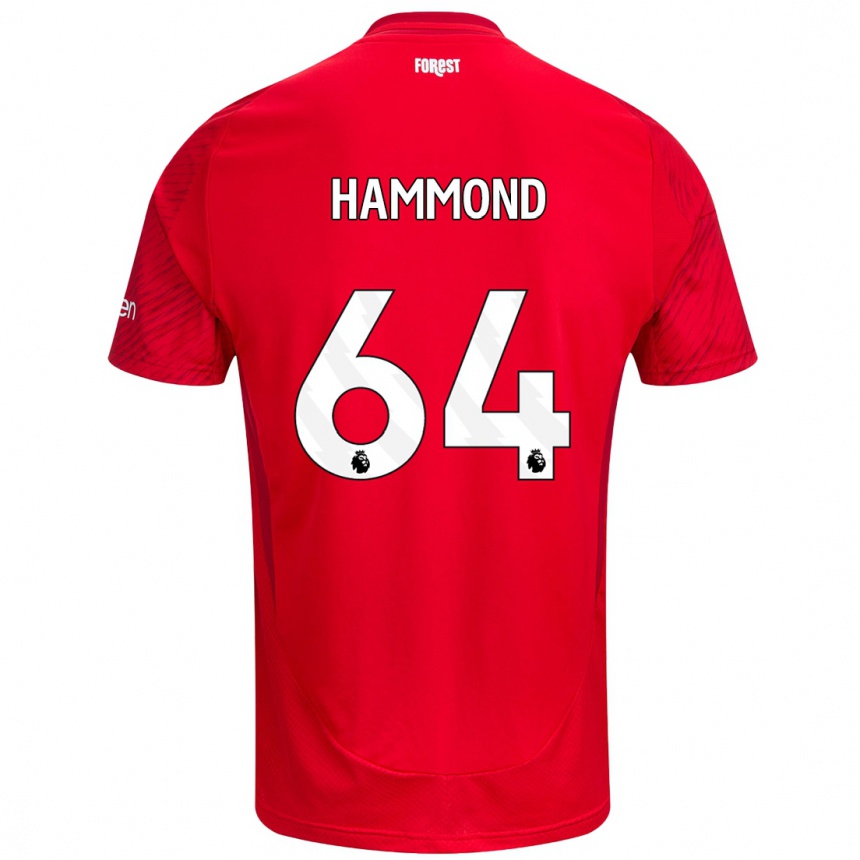 Vaikiškas Ben Hammond #64 Raudona Balta Namų Marškinėliai 2024/25 T-Shirt