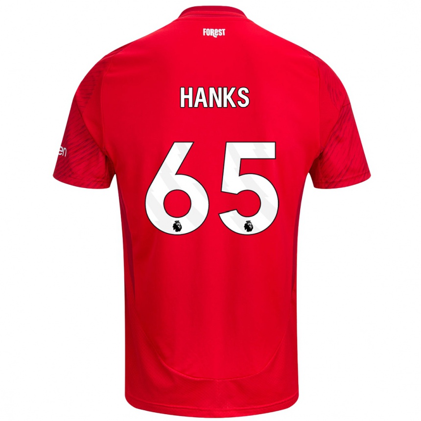 Vaikiškas Justin Hanks #65 Raudona Balta Namų Marškinėliai 2024/25 T-Shirt