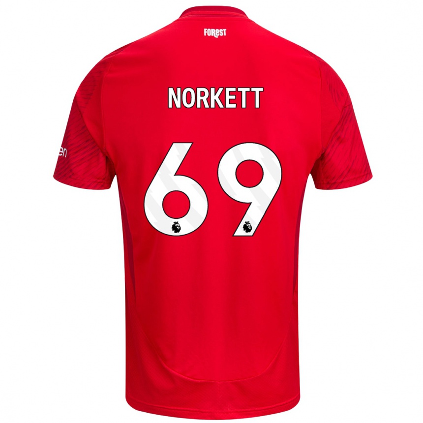 Vaikiškas Manni Norkett #69 Raudona Balta Namų Marškinėliai 2024/25 T-Shirt