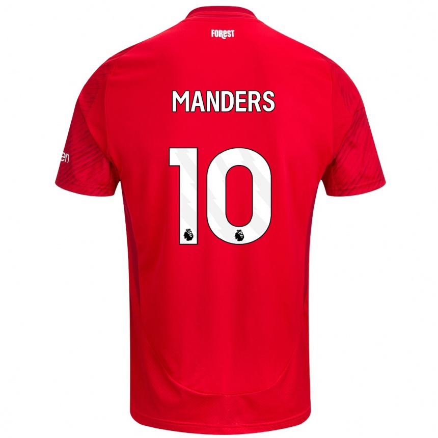 Vaikiškas Holly Manders #10 Raudona Balta Namų Marškinėliai 2024/25 T-Shirt