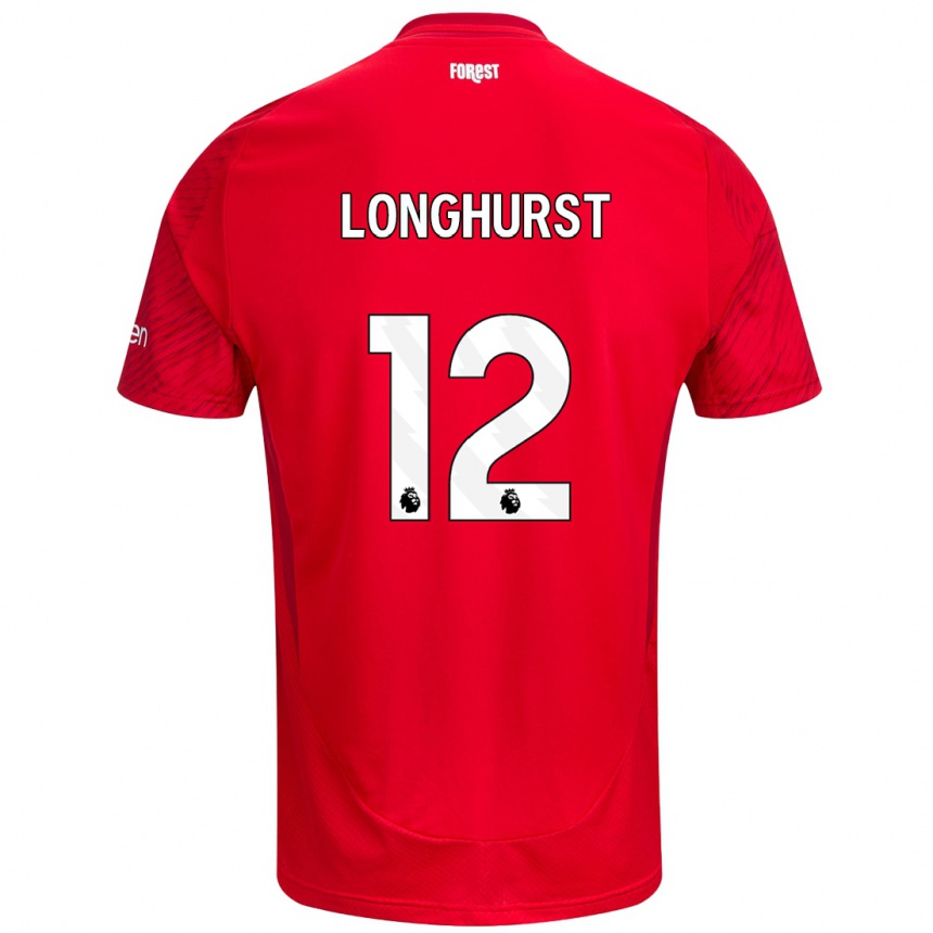 Vaikiškas Kate Longhurst #12 Raudona Balta Namų Marškinėliai 2024/25 T-Shirt