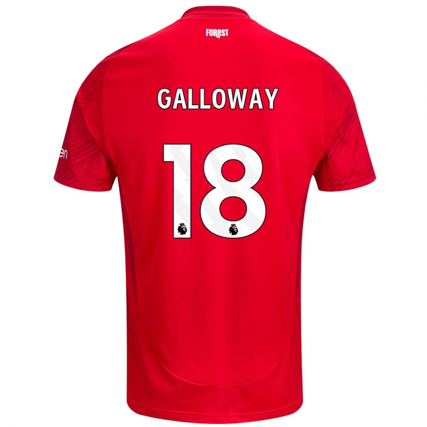 Vaikiškas Bridget Galloway #18 Raudona Balta Namų Marškinėliai 2024/25 T-Shirt