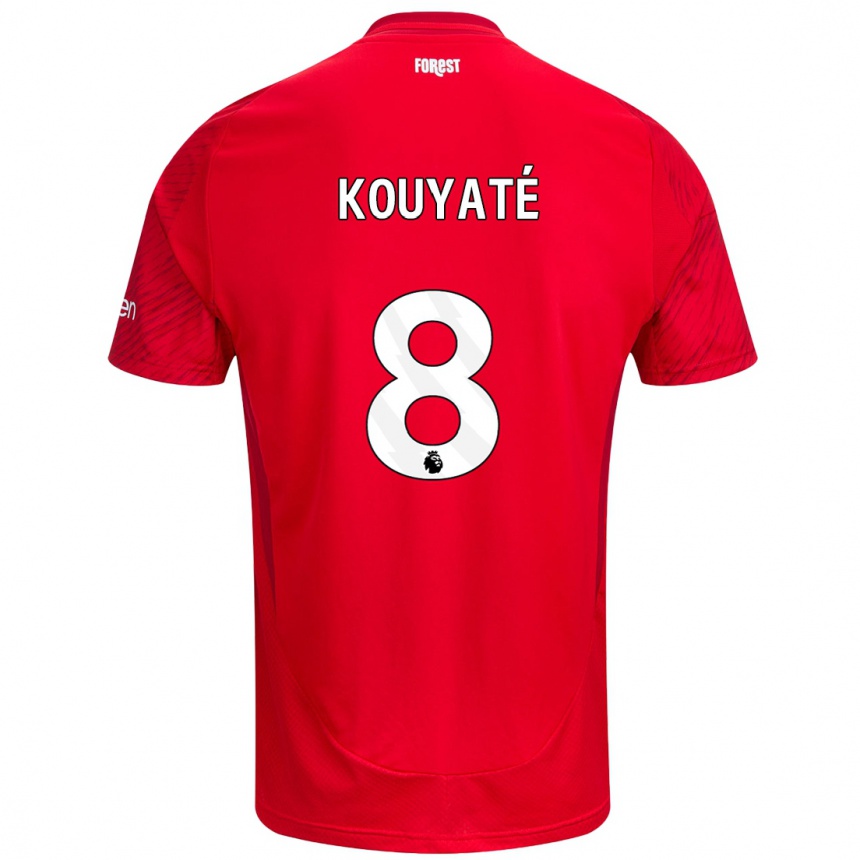 Vaikiškas Cheikhou Kouyaté #8 Raudona Balta Namų Marškinėliai 2024/25 T-Shirt