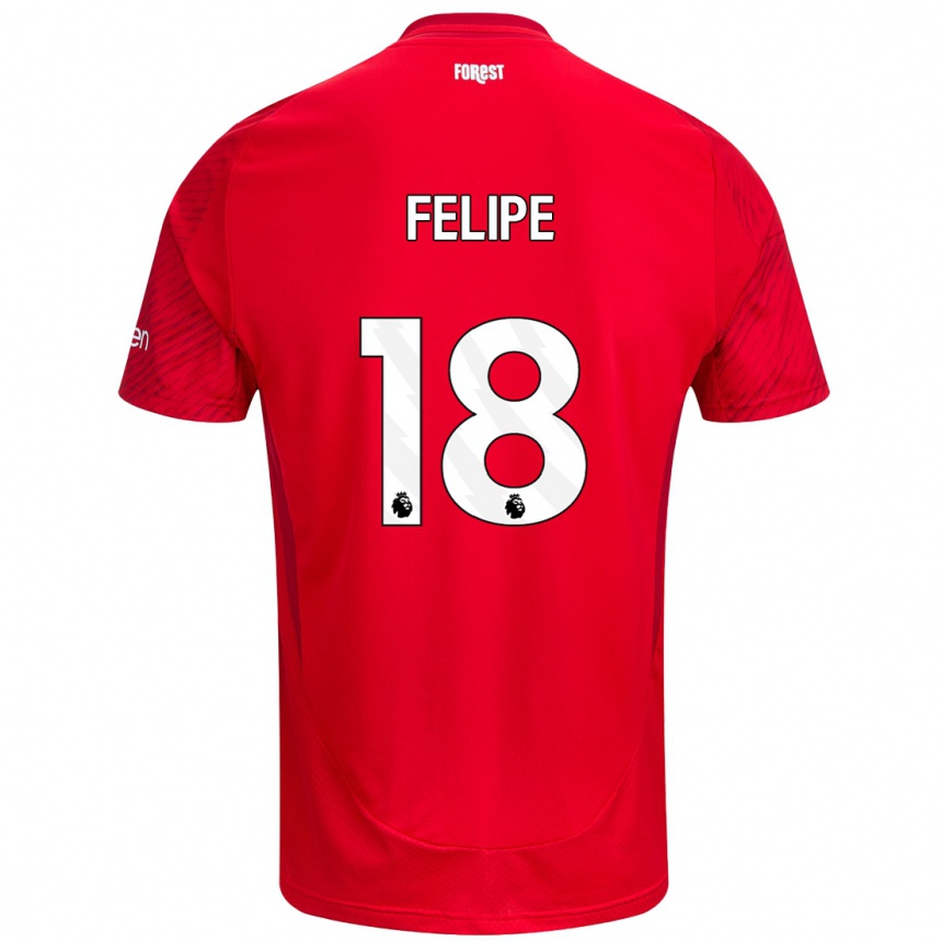 Vaikiškas Felipe #18 Raudona Balta Namų Marškinėliai 2024/25 T-Shirt