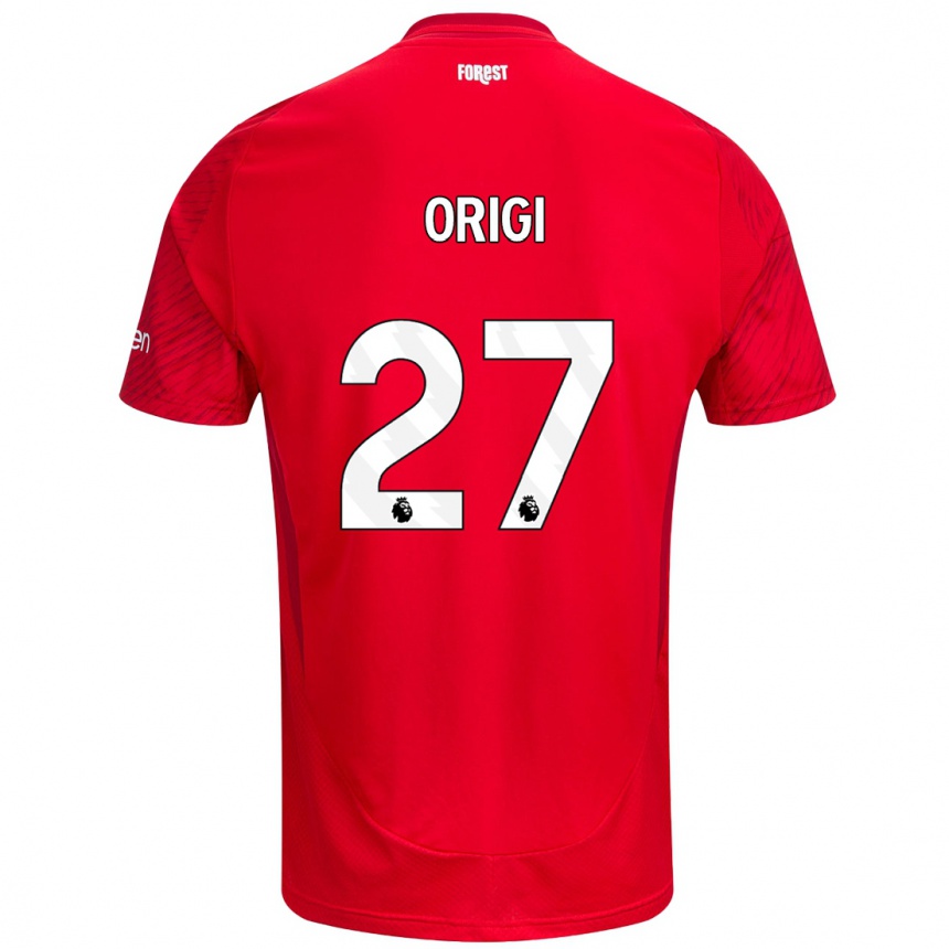 Vaikiškas Divock Origi #27 Raudona Balta Namų Marškinėliai 2024/25 T-Shirt