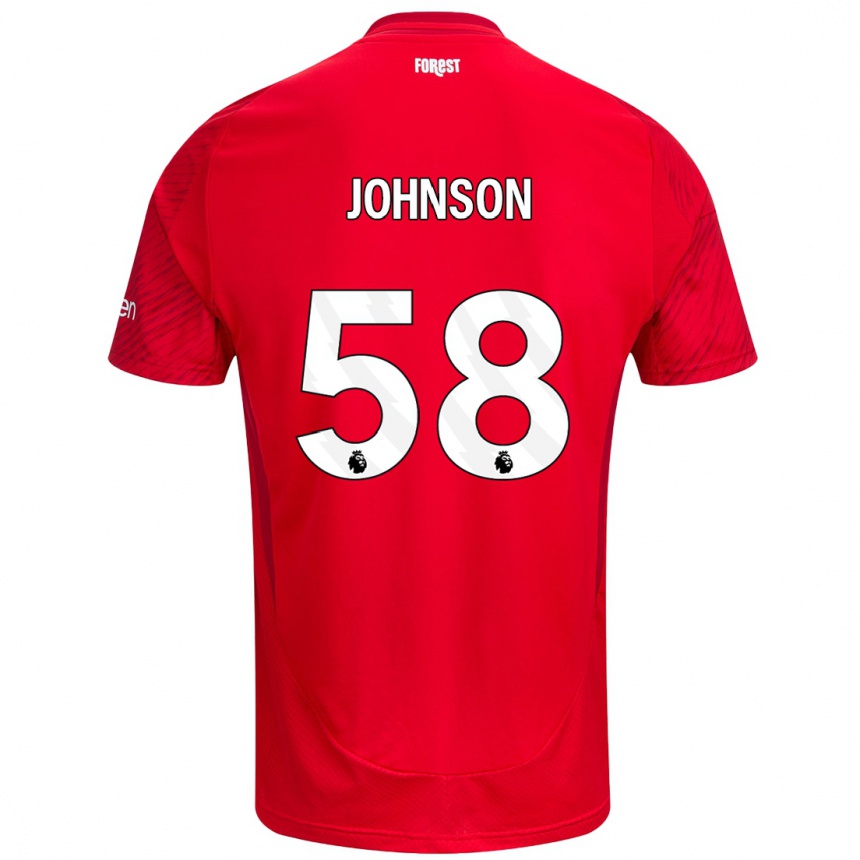 Vaikiškas Pharrell Johnson #58 Raudona Balta Namų Marškinėliai 2024/25 T-Shirt