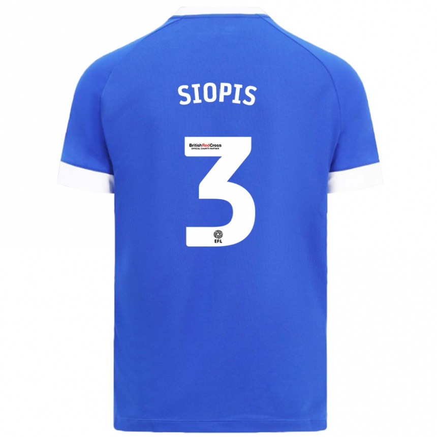 Vaikiškas Manolis Siopis #3 Dangaus Mėlyna Namų Marškinėliai 2024/25 T-Shirt