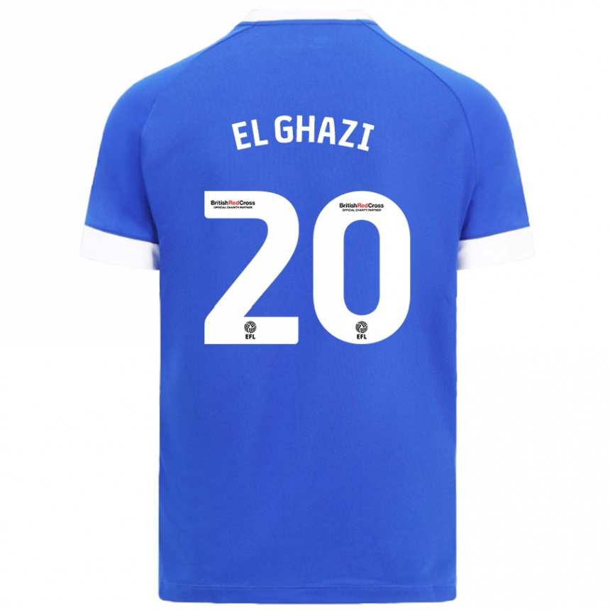 Vaikiškas Anwar El Ghazi #20 Dangaus Mėlyna Namų Marškinėliai 2024/25 T-Shirt