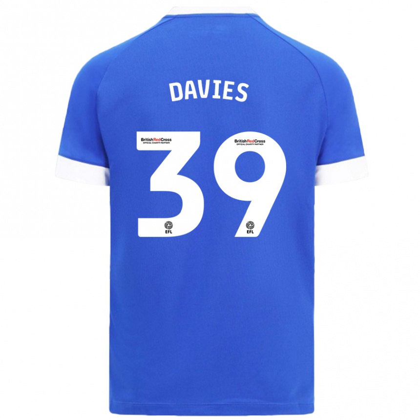 Vaikiškas Isaak Davies #39 Dangaus Mėlyna Namų Marškinėliai 2024/25 T-Shirt