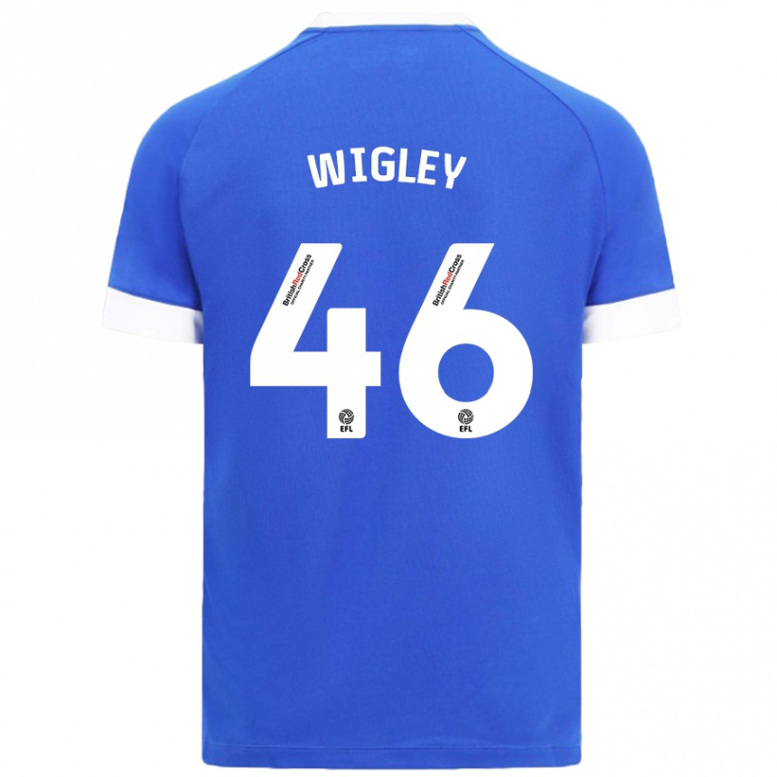 Vaikiškas Morgan Wigley #46 Dangaus Mėlyna Namų Marškinėliai 2024/25 T-Shirt