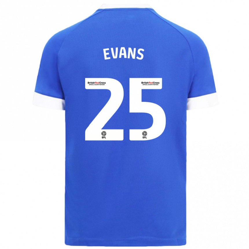 Vaikiškas Kieron Evans #25 Dangaus Mėlyna Namų Marškinėliai 2024/25 T-Shirt