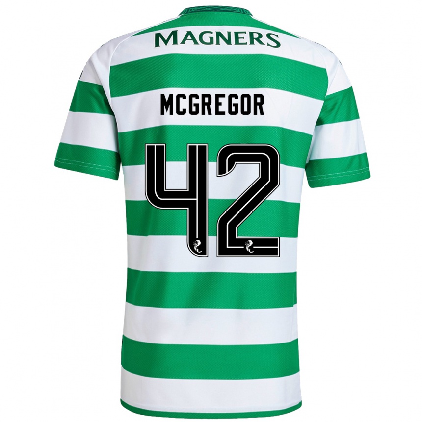 Vaikiškas Callum Mcgregor #42 Žalia Balta Namų Marškinėliai 2024/25 T-Shirt