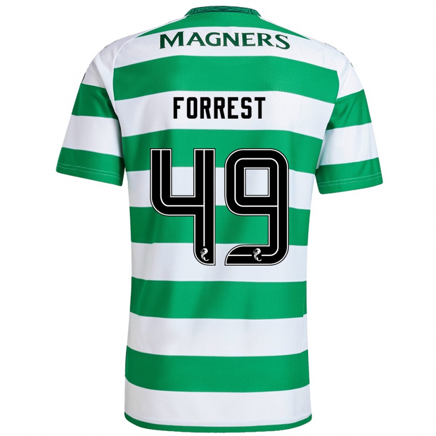 Vaikiškas James Forrest #49 Žalia Balta Namų Marškinėliai 2024/25 T-Shirt