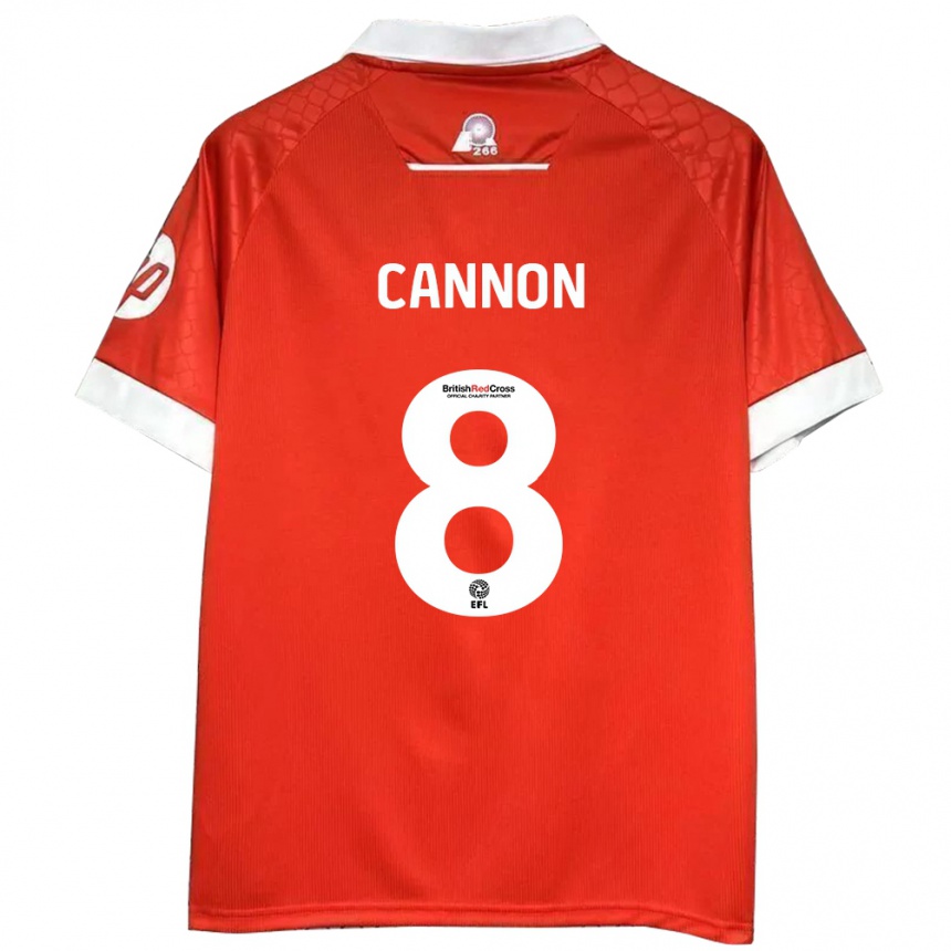 Vaikiškas Andy Cannon #8 Raudona Balta Namų Marškinėliai 2024/25 T-Shirt