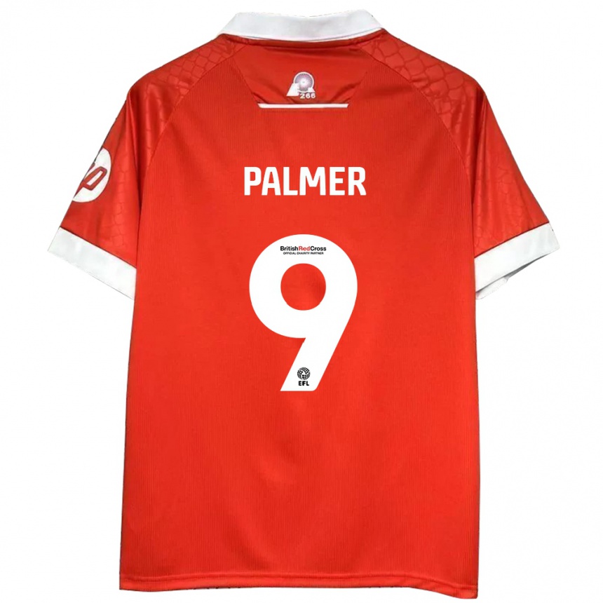 Vaikiškas Ollie Palmer #9 Raudona Balta Namų Marškinėliai 2024/25 T-Shirt