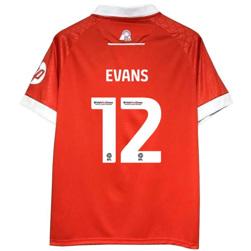 Vaikiškas George Evans #12 Raudona Balta Namų Marškinėliai 2024/25 T-Shirt