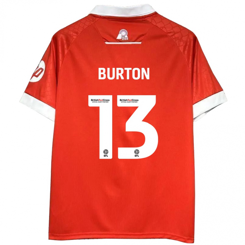 Vaikiškas Callum Burton #13 Raudona Balta Namų Marškinėliai 2024/25 T-Shirt