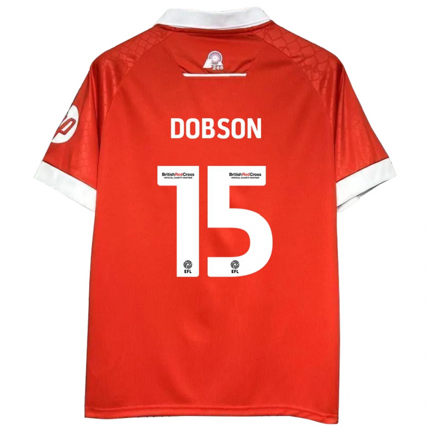 Vaikiškas George Dobson #15 Raudona Balta Namų Marškinėliai 2024/25 T-Shirt