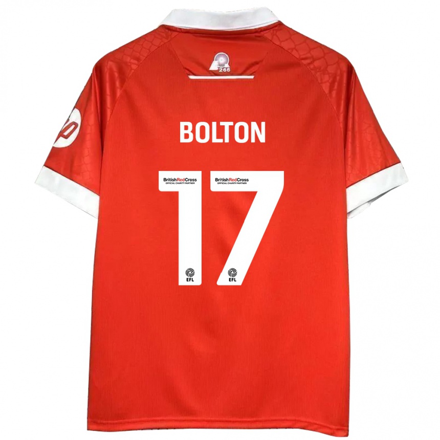 Vaikiškas Luke Bolton #17 Raudona Balta Namų Marškinėliai 2024/25 T-Shirt