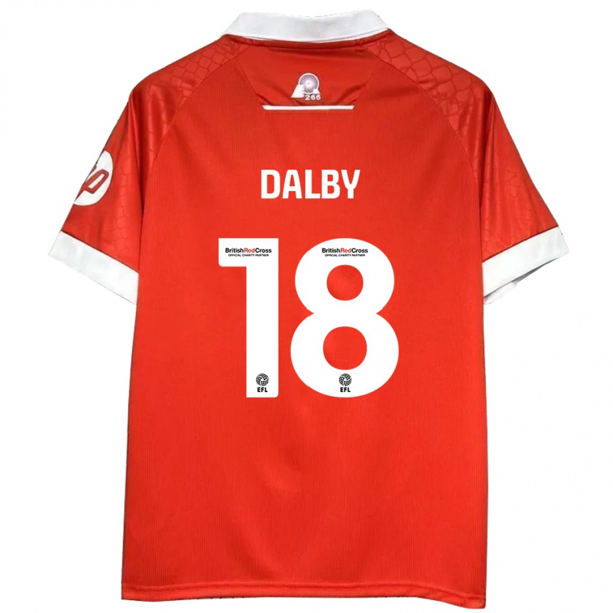 Vaikiškas Sam Dalby #18 Raudona Balta Namų Marškinėliai 2024/25 T-Shirt