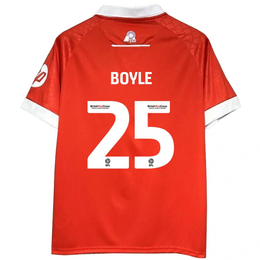 Vaikiškas Will Boyle #25 Raudona Balta Namų Marškinėliai 2024/25 T-Shirt