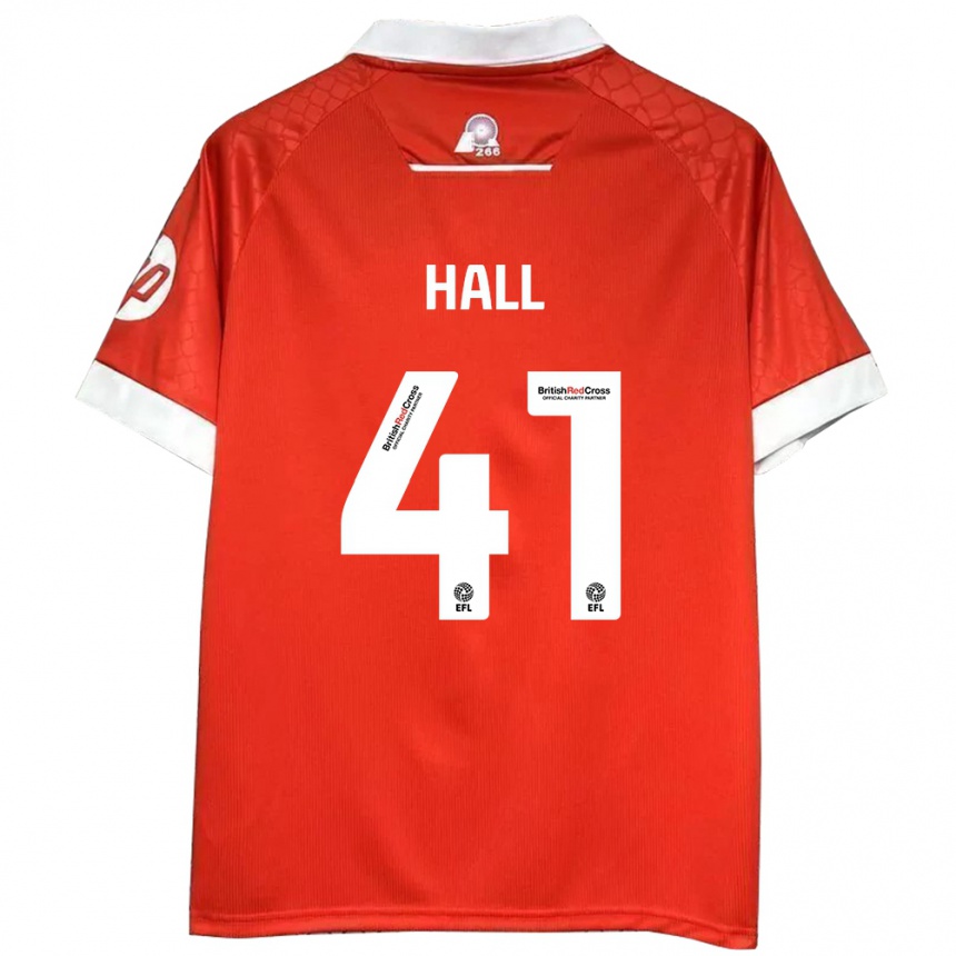 Vaikiškas Liam Hall #41 Raudona Balta Namų Marškinėliai 2024/25 T-Shirt