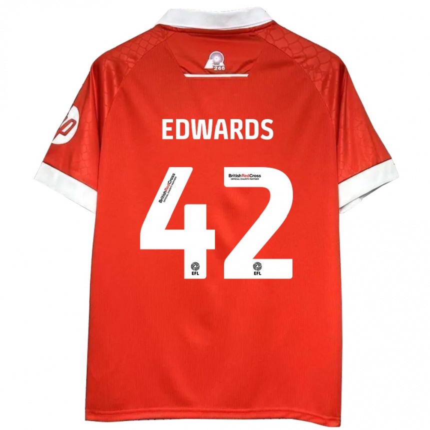 Vaikiškas Callum Edwards #42 Raudona Balta Namų Marškinėliai 2024/25 T-Shirt