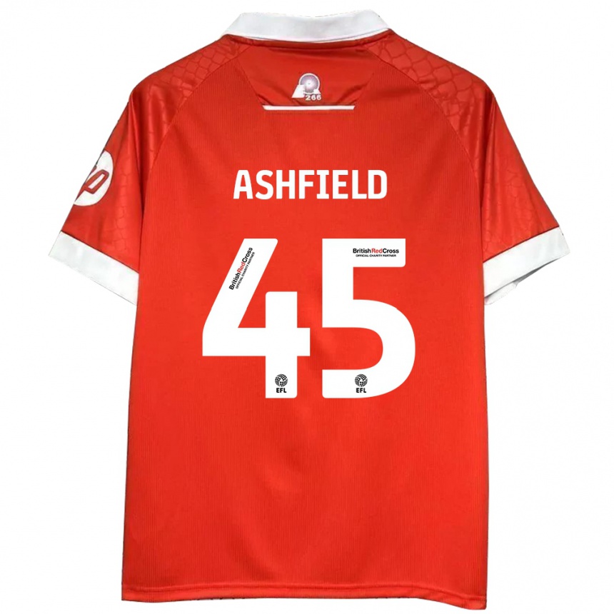 Vaikiškas Harry Ashfield #45 Raudona Balta Namų Marškinėliai 2024/25 T-Shirt