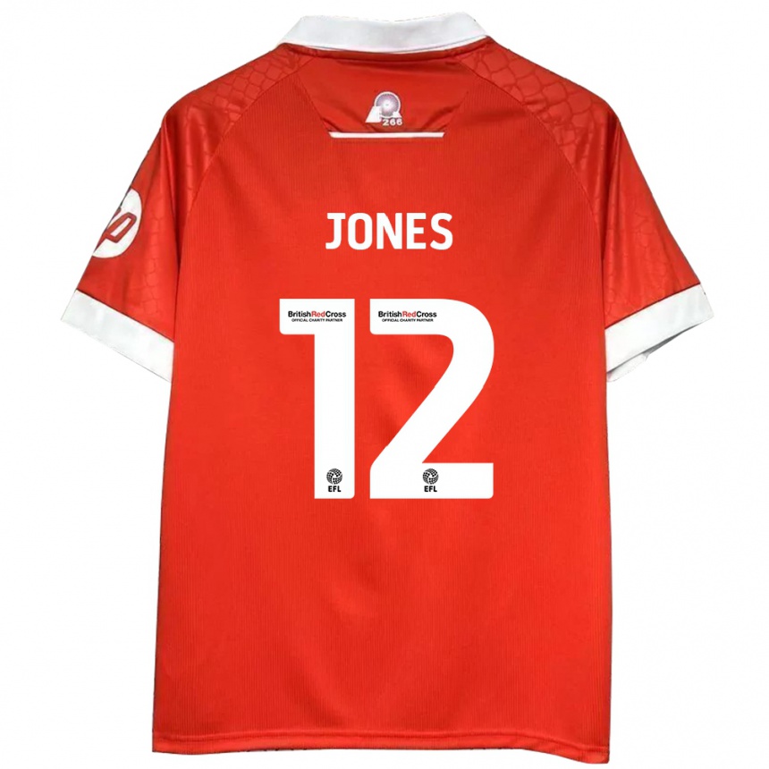 Vaikiškas Carra Jones #12 Raudona Balta Namų Marškinėliai 2024/25 T-Shirt