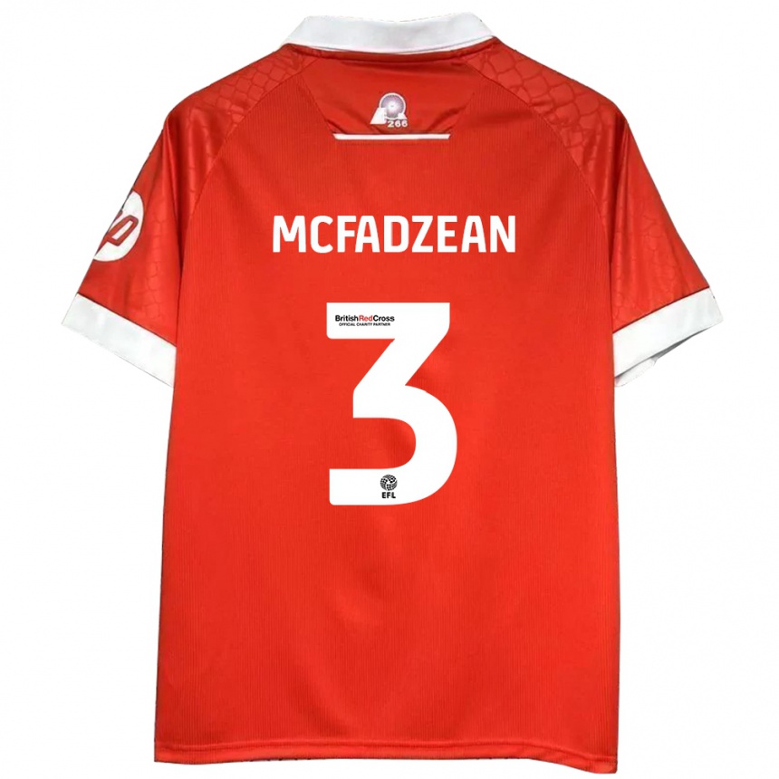 Vaikiškas Callum Mcfadzean #3 Raudona Balta Namų Marškinėliai 2024/25 T-Shirt