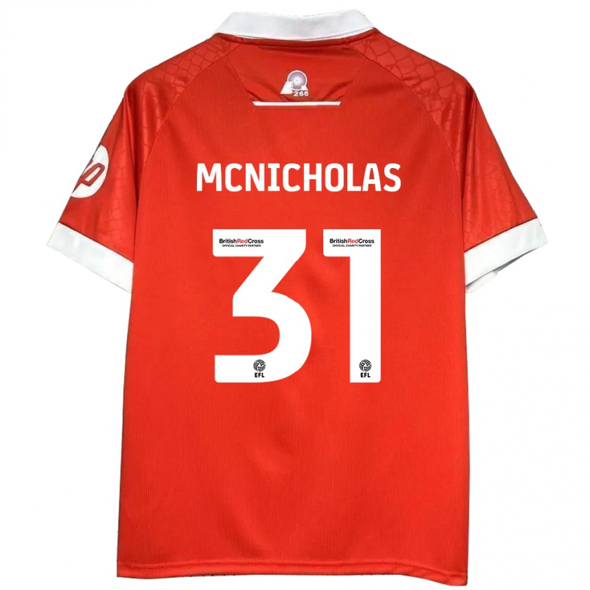 Vaikiškas Luke Mcnicholas #31 Raudona Balta Namų Marškinėliai 2024/25 T-Shirt