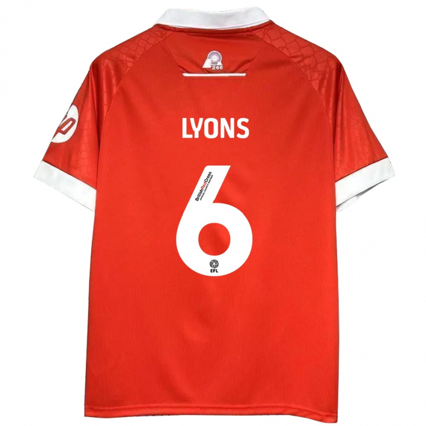 Vaikiškas Lauryn Lyons #6 Raudona Balta Namų Marškinėliai 2024/25 T-Shirt