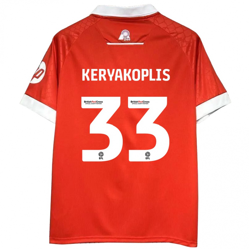 Vaikiškas Hannah Keryakoplis #33 Raudona Balta Namų Marškinėliai 2024/25 T-Shirt