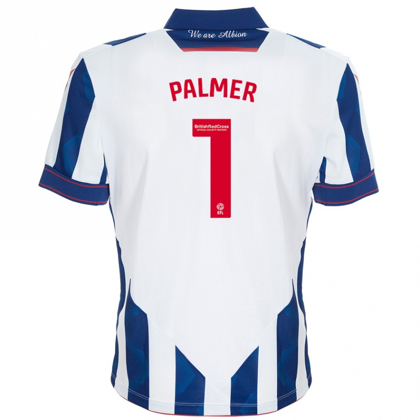 Vaikiškas Alex Palmer #1 Balta Tamsiai Mėlyna Namų Marškinėliai 2024/25 T-Shirt