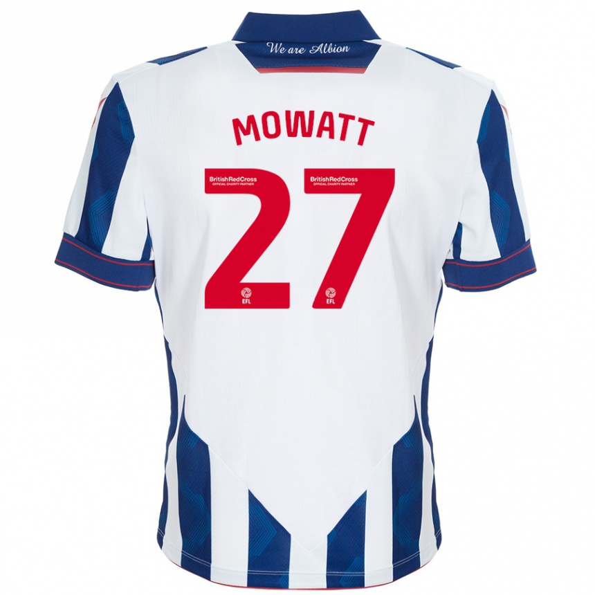 Vaikiškas Alex Mowatt #27 Balta Tamsiai Mėlyna Namų Marškinėliai 2024/25 T-Shirt