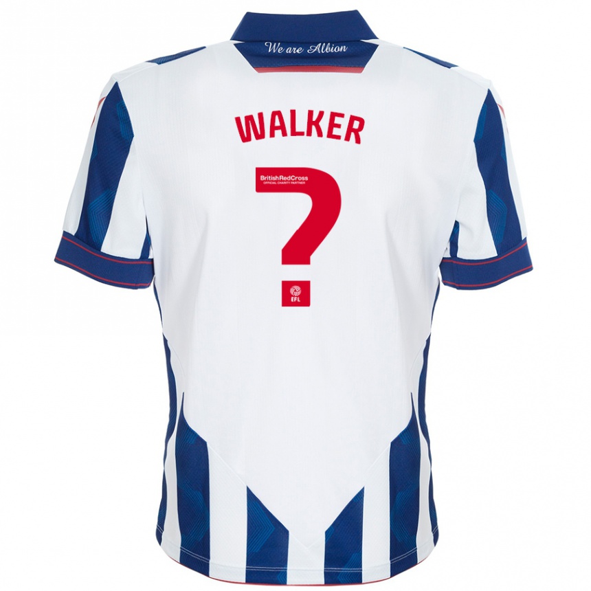 Vaikiškas Adriel Walker #0 Balta Tamsiai Mėlyna Namų Marškinėliai 2024/25 T-Shirt