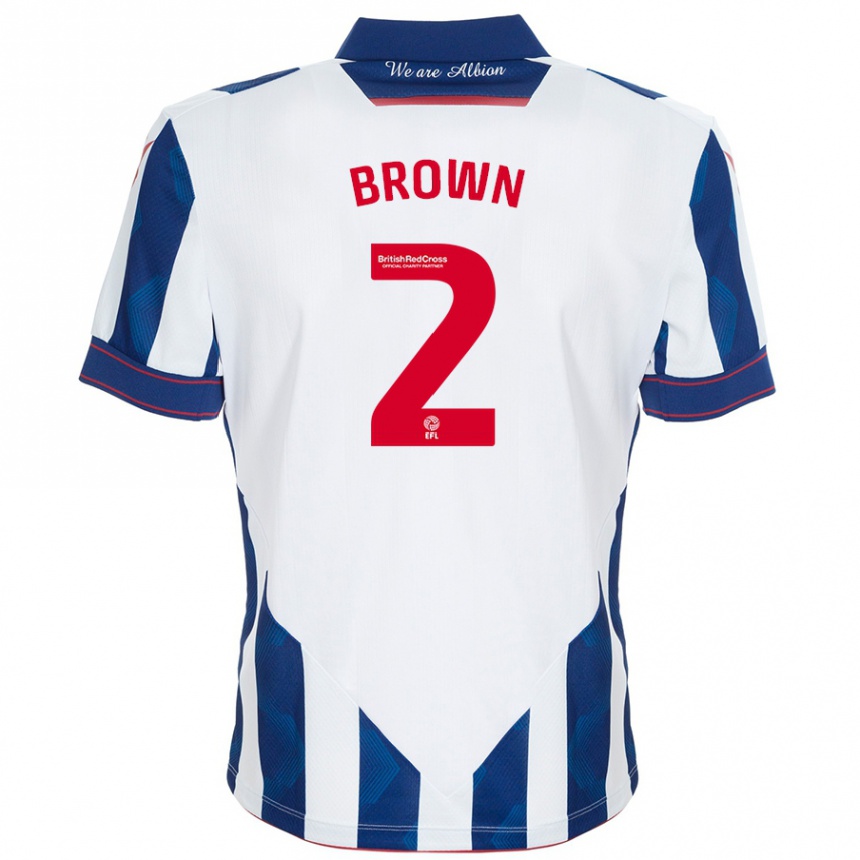 Vaikiškas Ashlee Brown #2 Balta Tamsiai Mėlyna Namų Marškinėliai 2024/25 T-Shirt