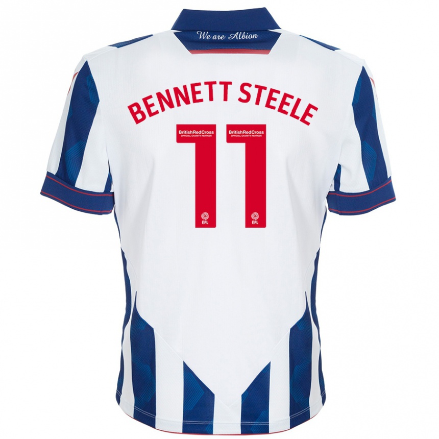 Vaikiškas Lizzie Bennett-Steele #11 Balta Tamsiai Mėlyna Namų Marškinėliai 2024/25 T-Shirt