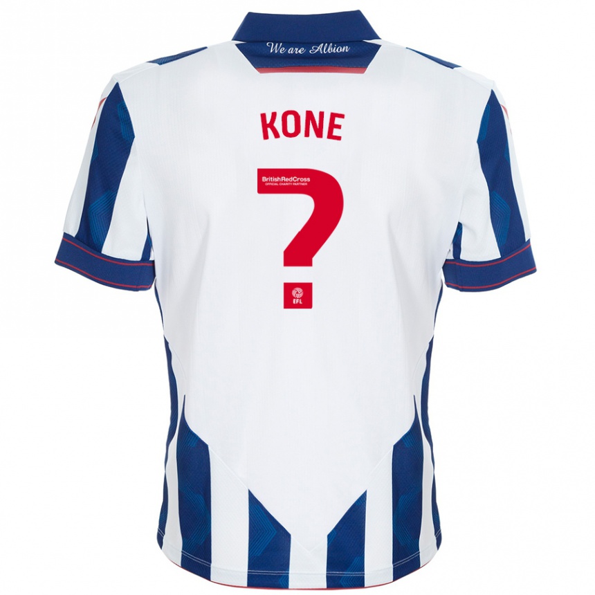 Vaikiškas Cheick Kone #0 Balta Tamsiai Mėlyna Namų Marškinėliai 2024/25 T-Shirt