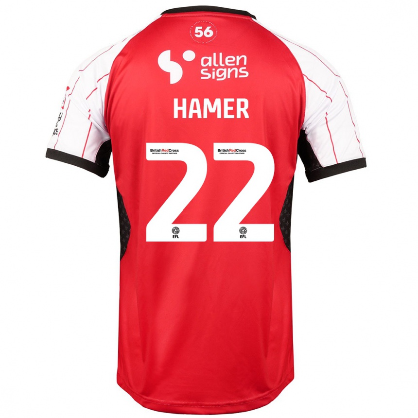 Vaikiškas Tom Hamer #22 Baltas Namų Marškinėliai 2024/25 T-Shirt