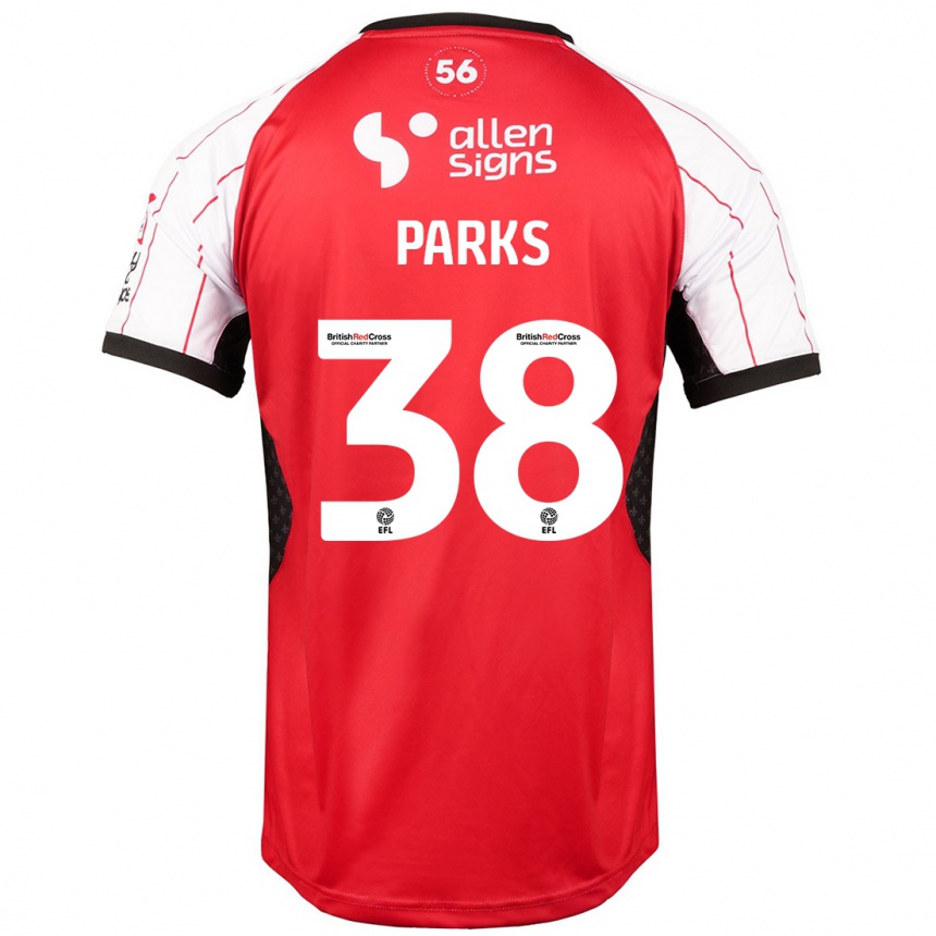 Vaikiškas Charlie Parks #38 Baltas Namų Marškinėliai 2024/25 T-Shirt