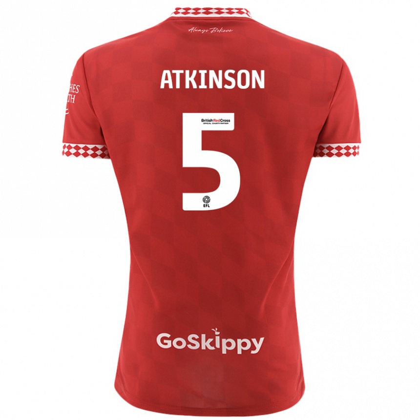 Vaikiškas Rob Atkinson #5 Raudona Namų Marškinėliai 2024/25 T-Shirt