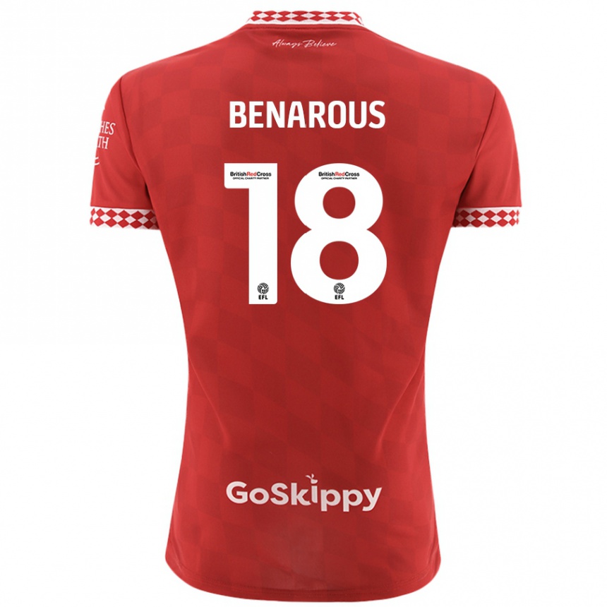 Vaikiškas Ayman Benarous #18 Raudona Namų Marškinėliai 2024/25 T-Shirt