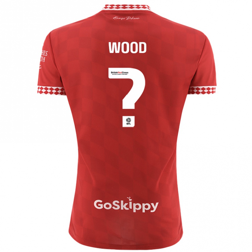 Vaikiškas Callum Wood #0 Raudona Namų Marškinėliai 2024/25 T-Shirt