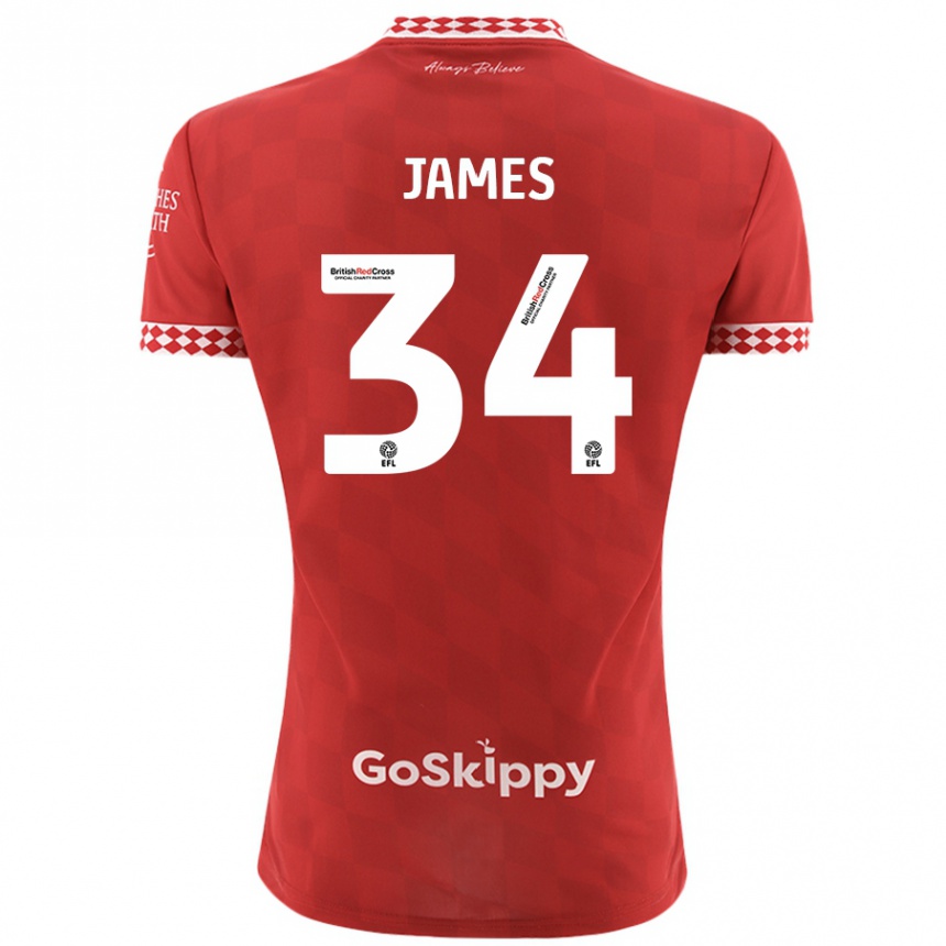 Vaikiškas Joseph James #34 Raudona Namų Marškinėliai 2024/25 T-Shirt