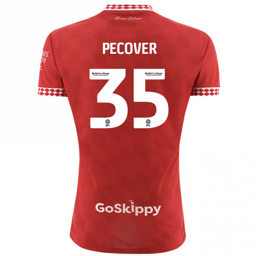 Vaikiškas Leo Pecover #35 Raudona Namų Marškinėliai 2024/25 T-Shirt